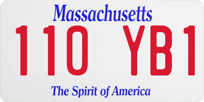 MA license plate 110YB1