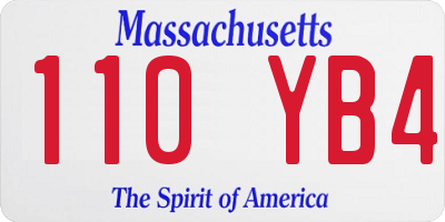 MA license plate 110YB4