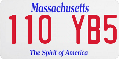 MA license plate 110YB5