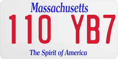 MA license plate 110YB7