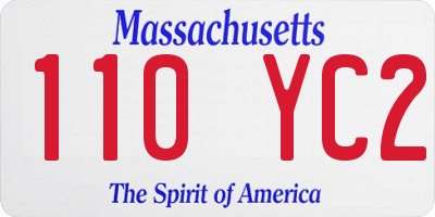 MA license plate 110YC2
