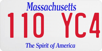 MA license plate 110YC4