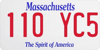 MA license plate 110YC5