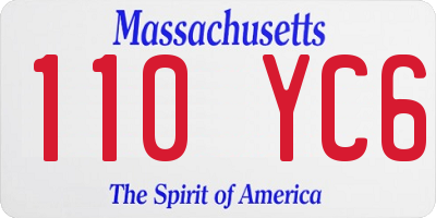 MA license plate 110YC6