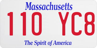 MA license plate 110YC8