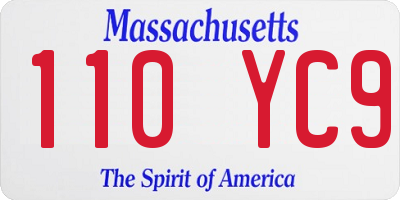 MA license plate 110YC9
