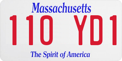 MA license plate 110YD1