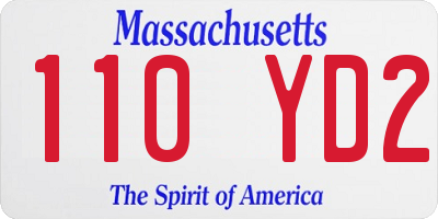 MA license plate 110YD2