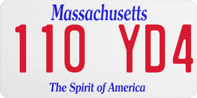 MA license plate 110YD4