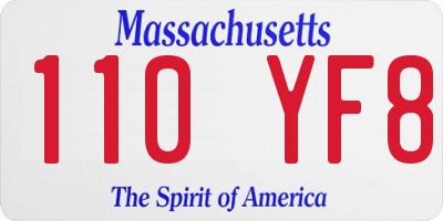 MA license plate 110YF8