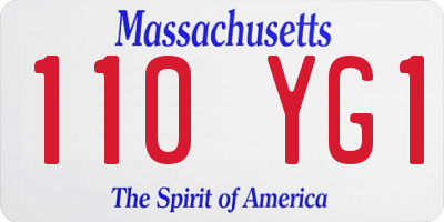 MA license plate 110YG1