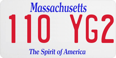 MA license plate 110YG2