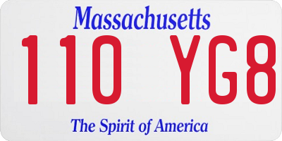 MA license plate 110YG8