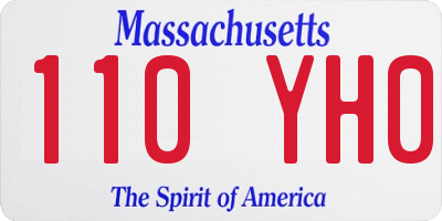 MA license plate 110YH0