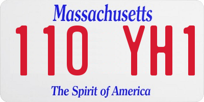 MA license plate 110YH1