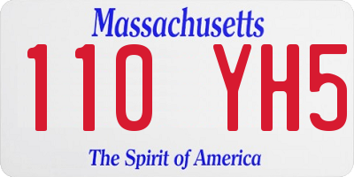 MA license plate 110YH5