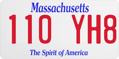 MA license plate 110YH8