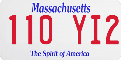 MA license plate 110YI2