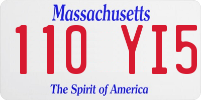 MA license plate 110YI5