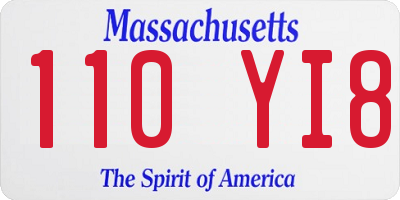 MA license plate 110YI8