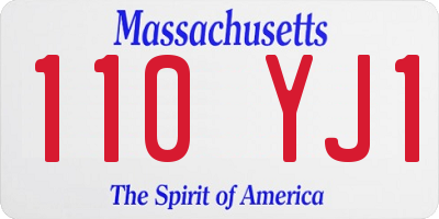 MA license plate 110YJ1