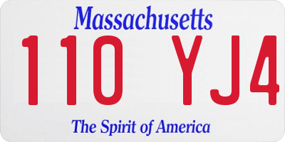 MA license plate 110YJ4