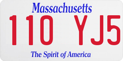 MA license plate 110YJ5
