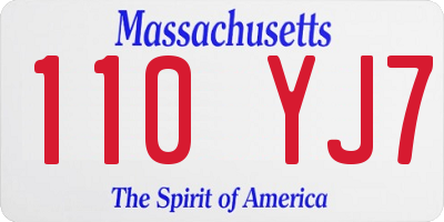 MA license plate 110YJ7