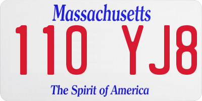 MA license plate 110YJ8