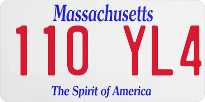 MA license plate 110YL4