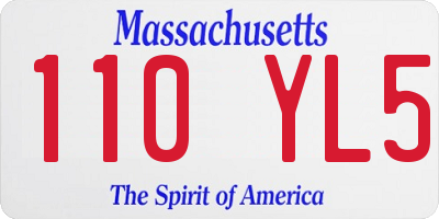 MA license plate 110YL5
