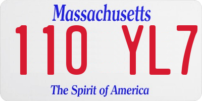 MA license plate 110YL7