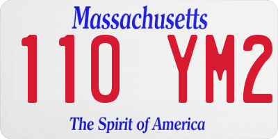 MA license plate 110YM2