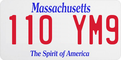 MA license plate 110YM9