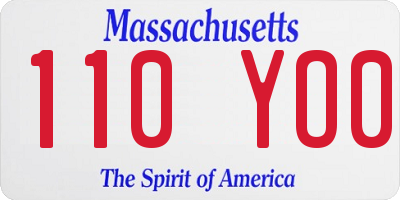 MA license plate 110YO0