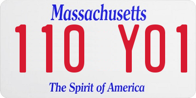 MA license plate 110YO1