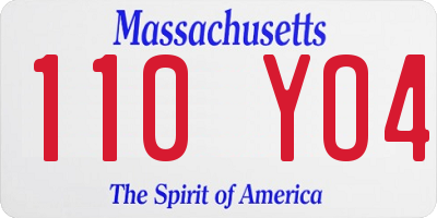 MA license plate 110YO4