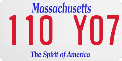 MA license plate 110YO7