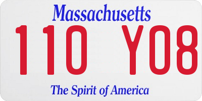 MA license plate 110YO8
