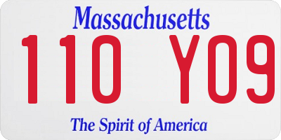 MA license plate 110YO9