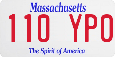 MA license plate 110YP0