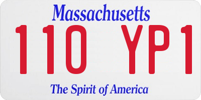 MA license plate 110YP1