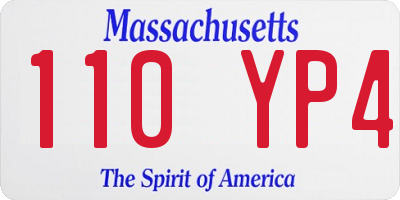 MA license plate 110YP4