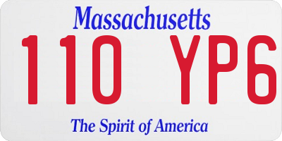 MA license plate 110YP6
