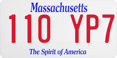 MA license plate 110YP7