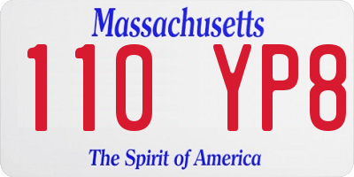 MA license plate 110YP8
