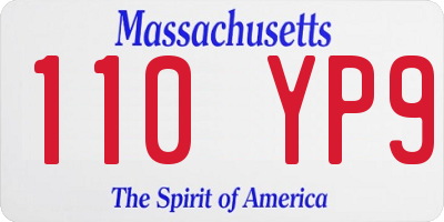MA license plate 110YP9