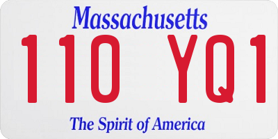 MA license plate 110YQ1