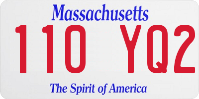 MA license plate 110YQ2
