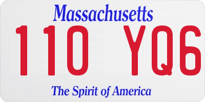 MA license plate 110YQ6